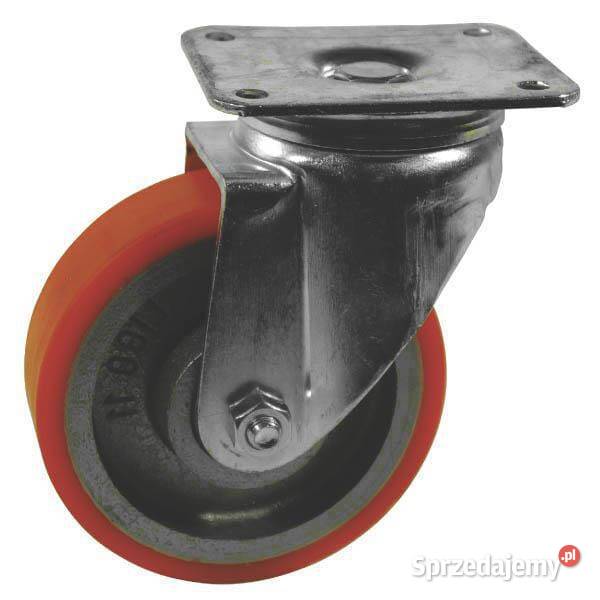 Koło skrętne PU 100x30 mm podstawa montażowa Kamionna