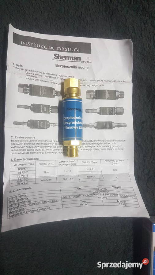 Bezpiecznik przypalnikowy SHERMAN Palniki świętokrzyskie