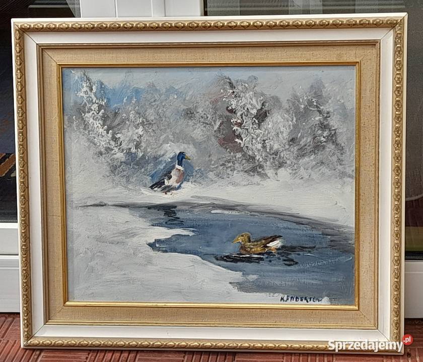 K Andersen Krajobraz zimowy obraz olejny Iłża sprzedam