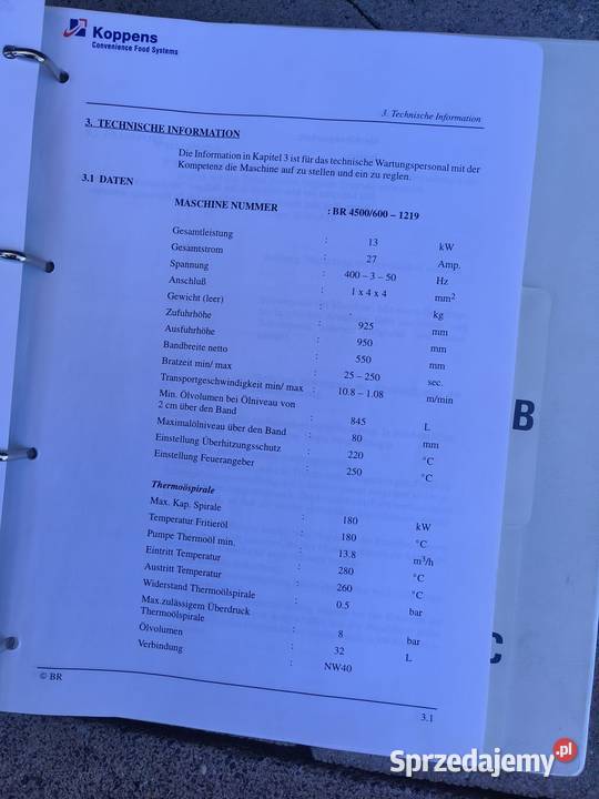 KOPPENS BR 4500600 Smażalnik przelotowy na olej Krotoszyn