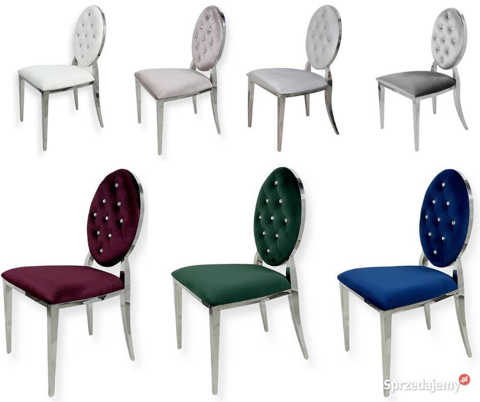 Krzesła glamour Ludwik Pikowane Złote Jadalnia Warszawa