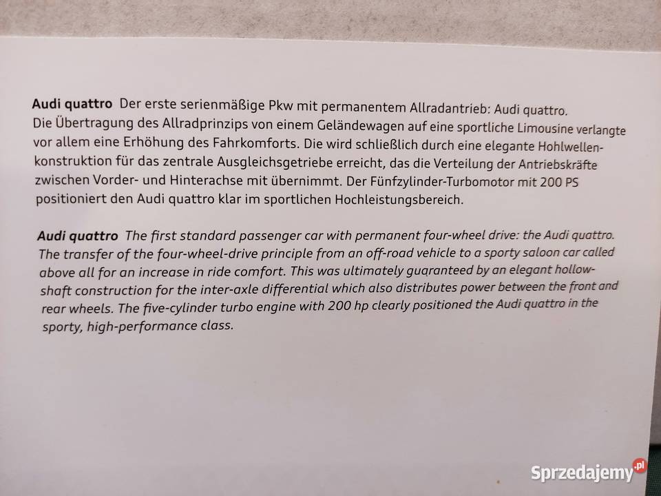 Pocztówka widokówka Audi quattro Głuchołazy