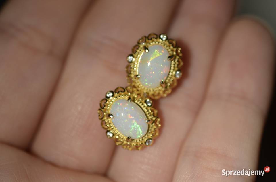 Kolczyki z naturalnymi opalami brazylijskimi Warszawa