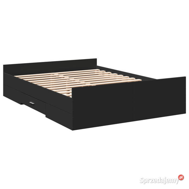 Rama łóżka z szufladami czarna 135x190 WM3280315 Warszawa