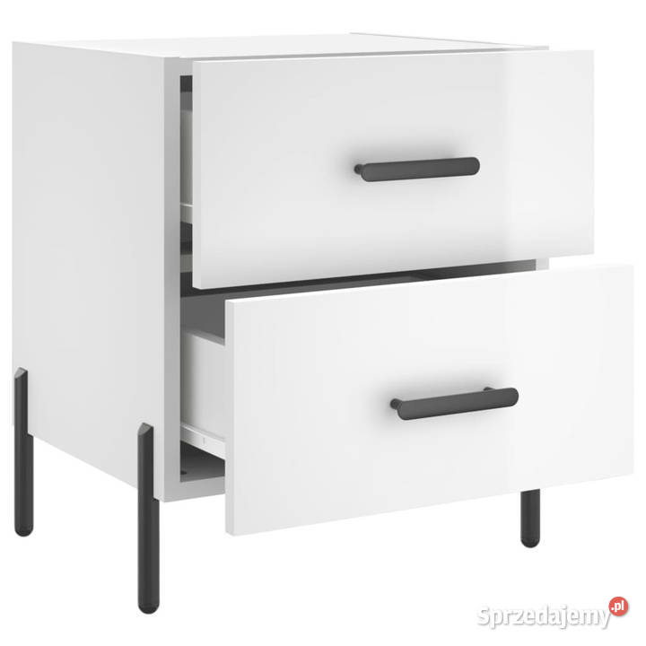 Szafki nocne 2 białe wysoki połysk 40x35x475 Warszawa