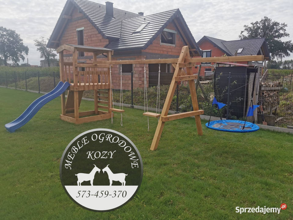 PROMOCJA Plac zabaw ogrodowy drewniany z domkiem Sosnowiec