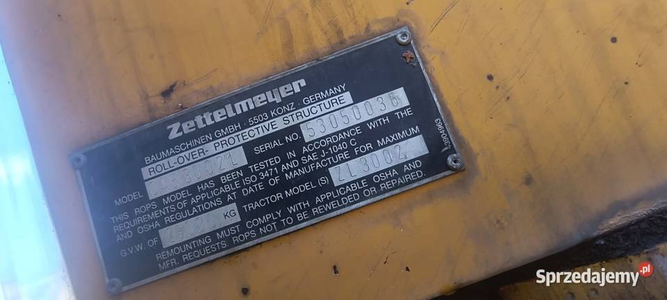 Zettelmeyer ZL 3002 1986 r 26 ton Silnik Deutz Rok produkcji 1986 Tarnowskie Góry