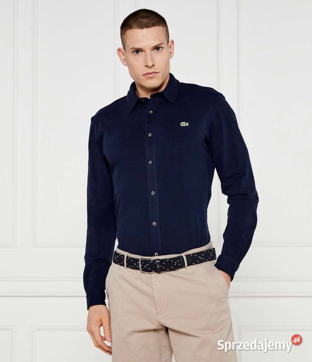 Koszula męska Lacoste bawełniana granatowa Białystok