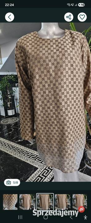 Sukienka cudowna cekiny Gucci brązowy/beżowy
