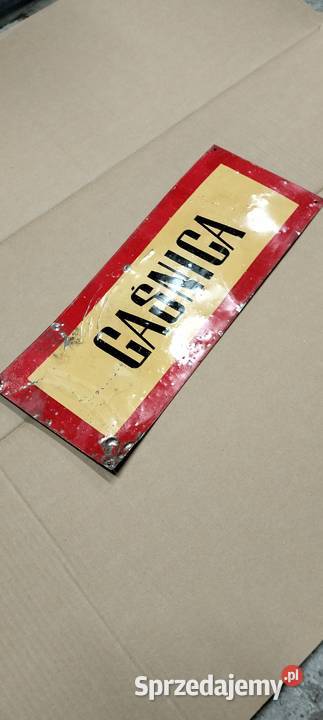 Stara Metalowa Tablica Informacyjna z Napisem Antyki, Sztuka, Kolekcje Poświętne