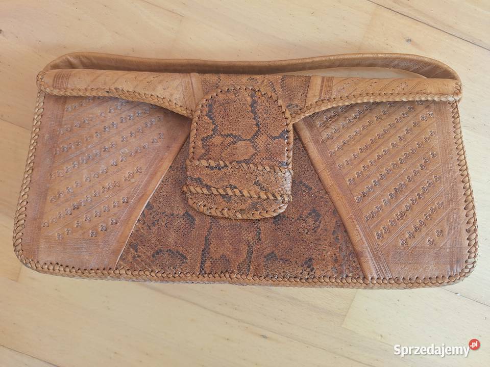 Torebka z naturalnej skóry węża kopertówka 16cm Gdańsk