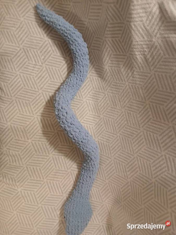Pluszowy wąż na szydełku niebieski sprzedam