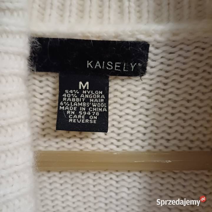 Sweter sweterek kremowy angora M 38 Sieradz