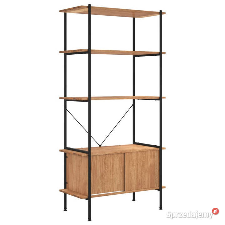 Regał z szafką 80x40x163 stal i materiał Regały