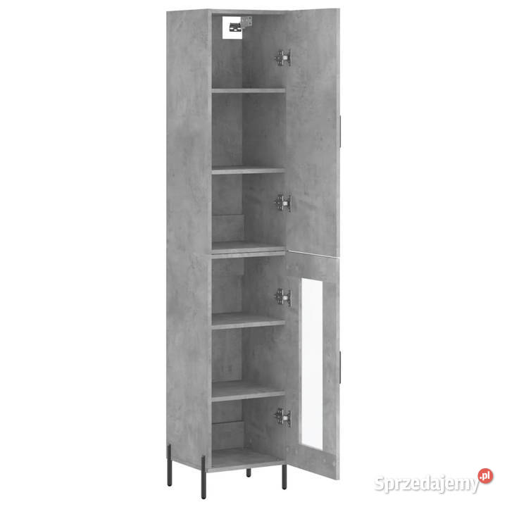 Wysoka szafka szarość betonu 345x34x180 Pozostałe Warszawa