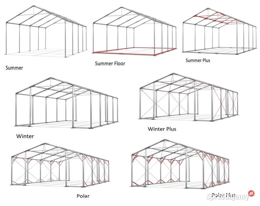 8x10x3m Namiot magazynowy podniesiony mocny