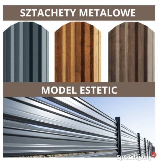sztachety metalowe ESTETIC grubość 05 mm Bramy Bycz