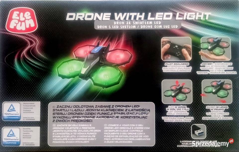 Dron światła LED Elefun akrobacje stabilizacja