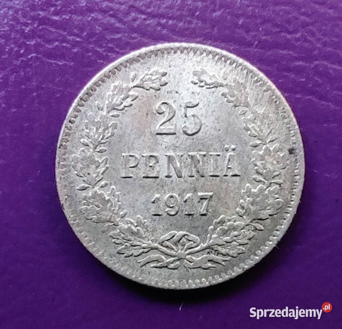 Moneta 25 PENNIA 1917 bez korony CARSKA mazowieckie