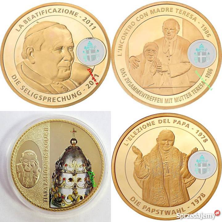 JAN PAWEŁ II ZŁOTO BANKNOT MONETA MEDAL ZESTAW Sosnowiec