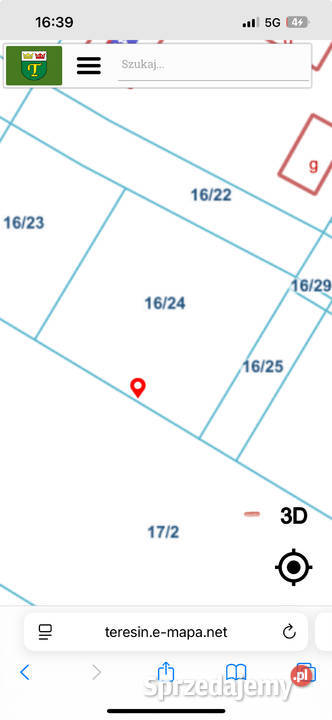 Działka budowlana Teresin mpzp 1005m2 264zł/m2