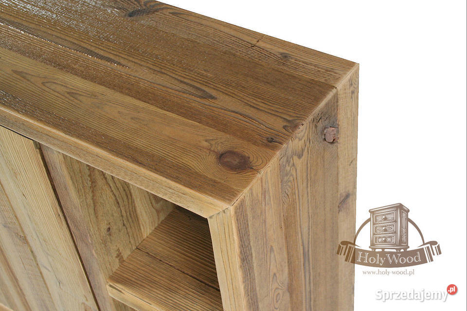 Szafka łazienkowa stare drewno drzwiczki otwarte 90cm Słupno