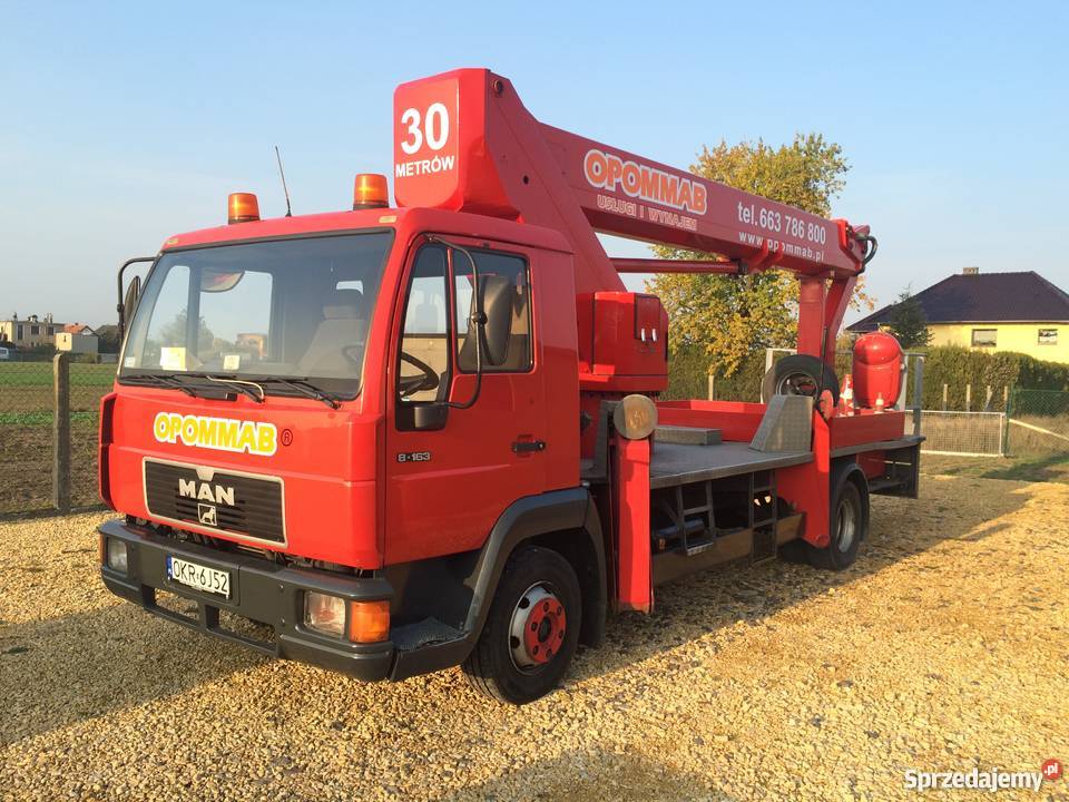 Podnośnik Koszowy WUMAG WT 300 Zwyżka MAN 8163 diesel Krapkowice