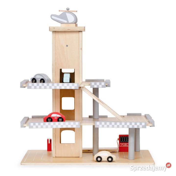 Duży drewniany tor garaż parking z windą autka Samochody i pojazdy Smogorzów