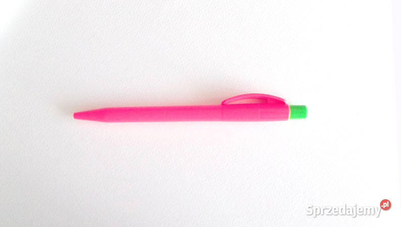 rózowy długopis jaskrawy długopis plastikowy
