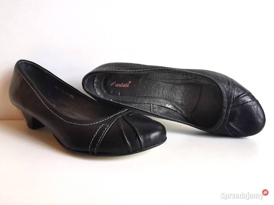 7074 CARINII ładne czarne skóra 37