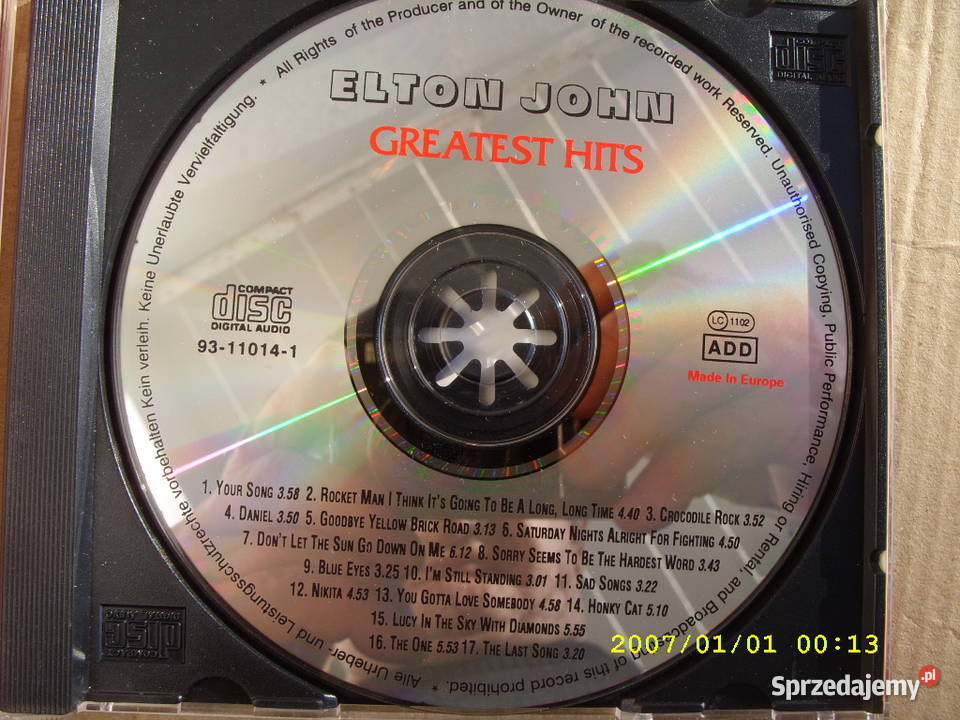 Rock CD ELTON JOHNGreatest hits ADD EUROPA dolnośląskie Wołów sprzedam