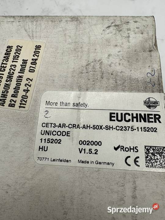 Euchner CET3 AR CRA AH 50X SH C2375 115202 sprzedam