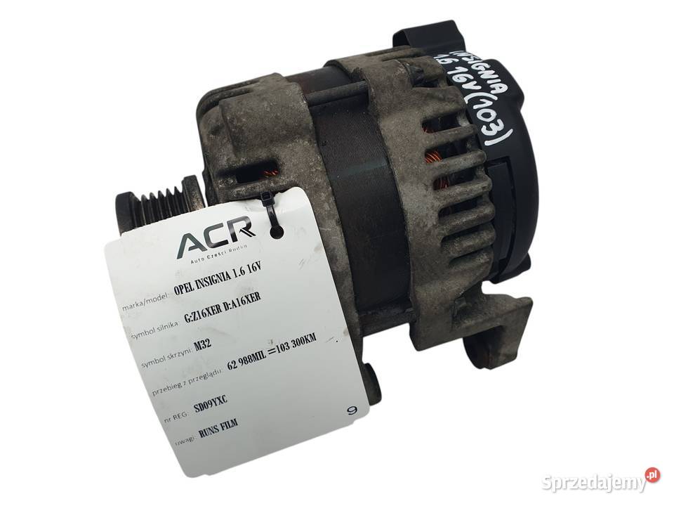ALTERNATOR Opel Insignia A Astra J Cruze 16 Układ elektryczny silnika Chełm
