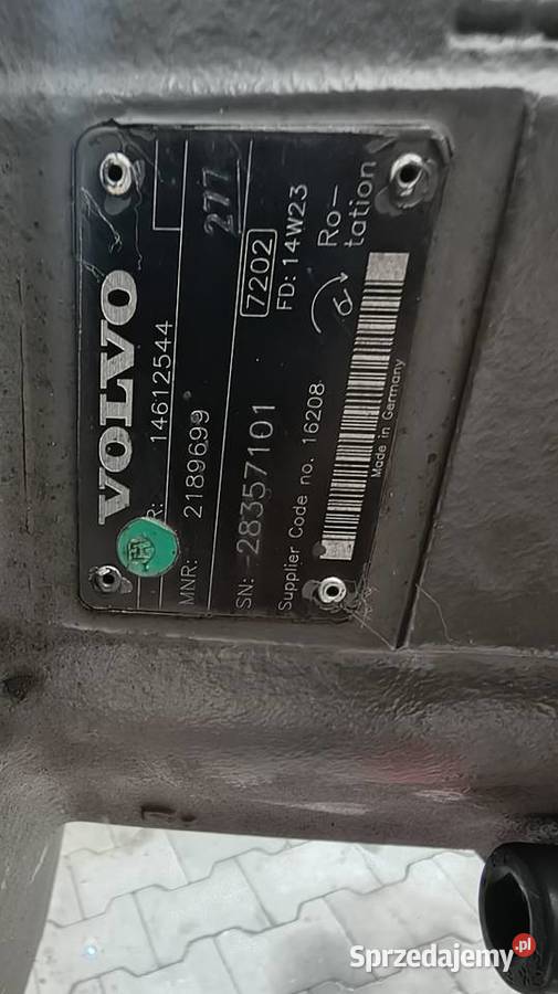 Pompa Jazdy Skrzynia Hydrauliczny VOLVO Ew140d Staszów