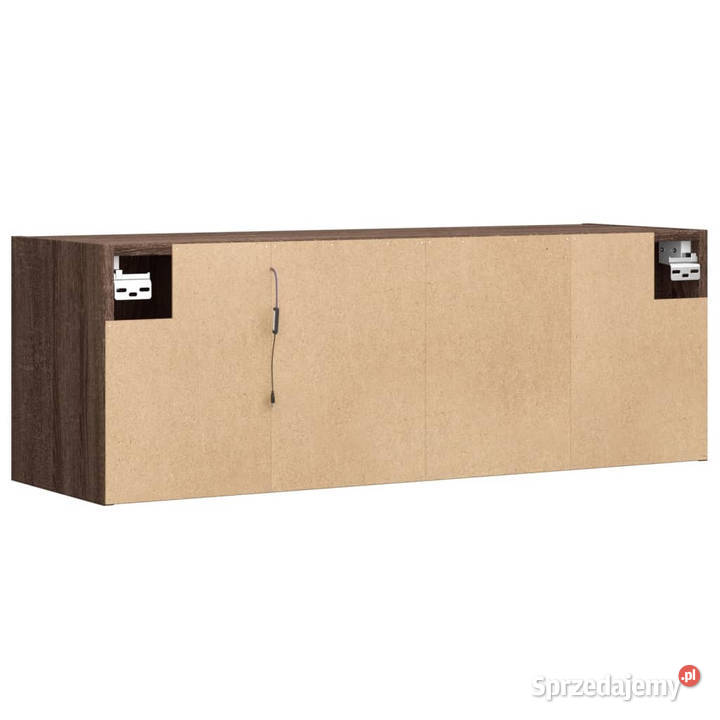 Ścienna szafka TV z LED brązowy dąb 100x31x35 Warszawa