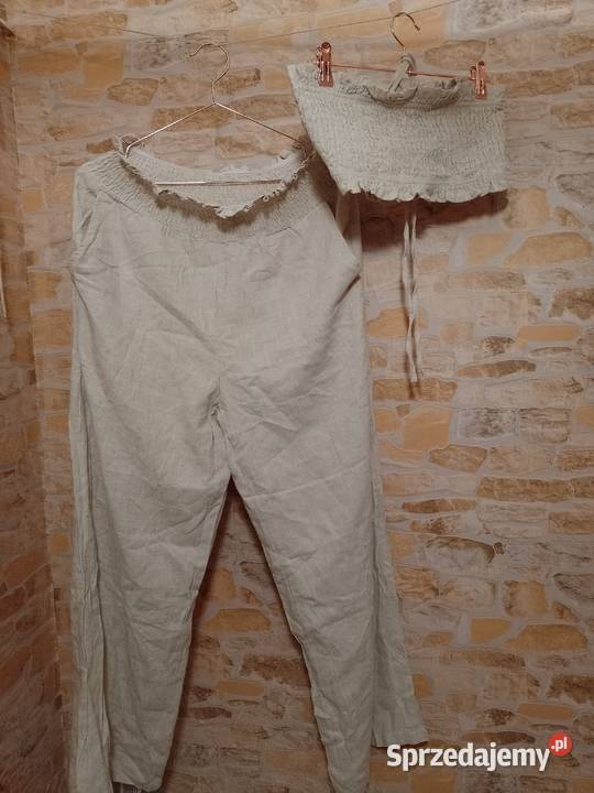 LXL Shein Lniany Zestaw letni spodnie top Kraków