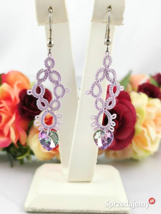 Kolczyki Frywolitkowe Wiśniowa