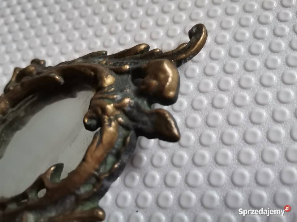 Stare małe mosiężne lusterko Antyki Katowice