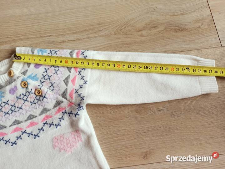 Komplet dziewczęcy sweter tunika leginsy ecru Cool Club