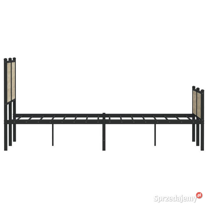 Łóżko Czarne Metalowe Rama Łóżka Metalowa Ze 142cm