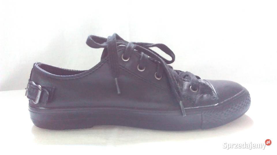 Tenisówki czarne Trampki damskie r 37 SKÓRA stan skóra Białystok