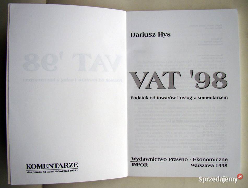 VAT98 Podatek towarów i usług z komentarzem