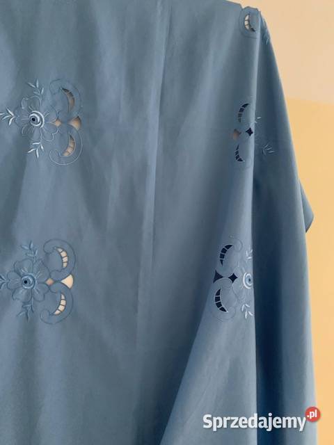 Obrus niebieski haftowany 178137 wiskoza Obrusy i serwety Częstochowa
