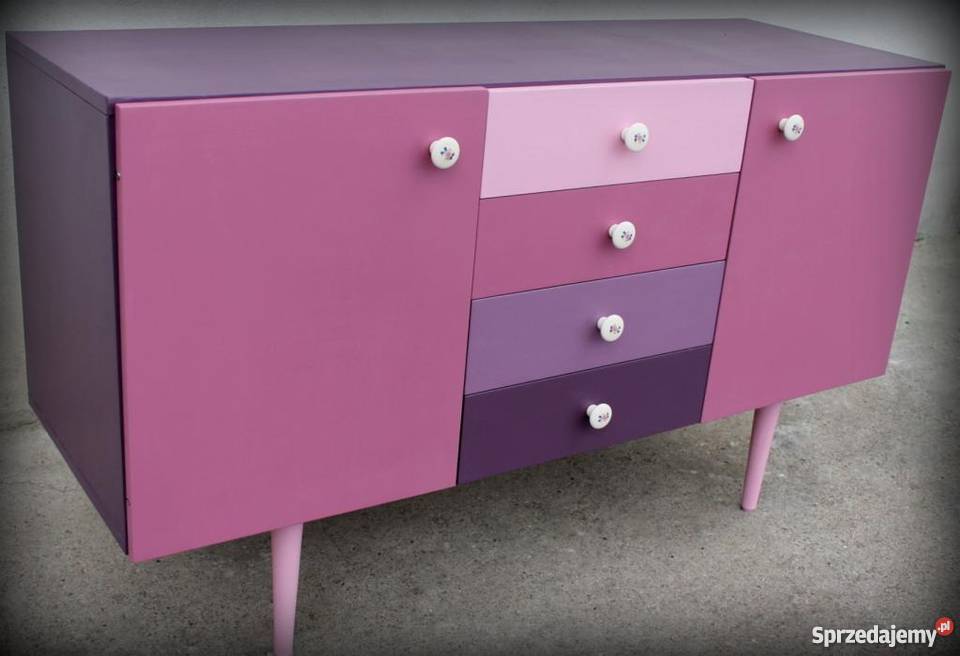 Komoda szafka prl fiolet ombre vintage nowa Płock