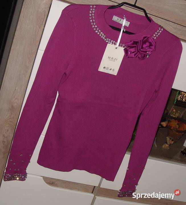 Biskupi NOWY sweterek z Różą r ML Moda i Styl sprzedam