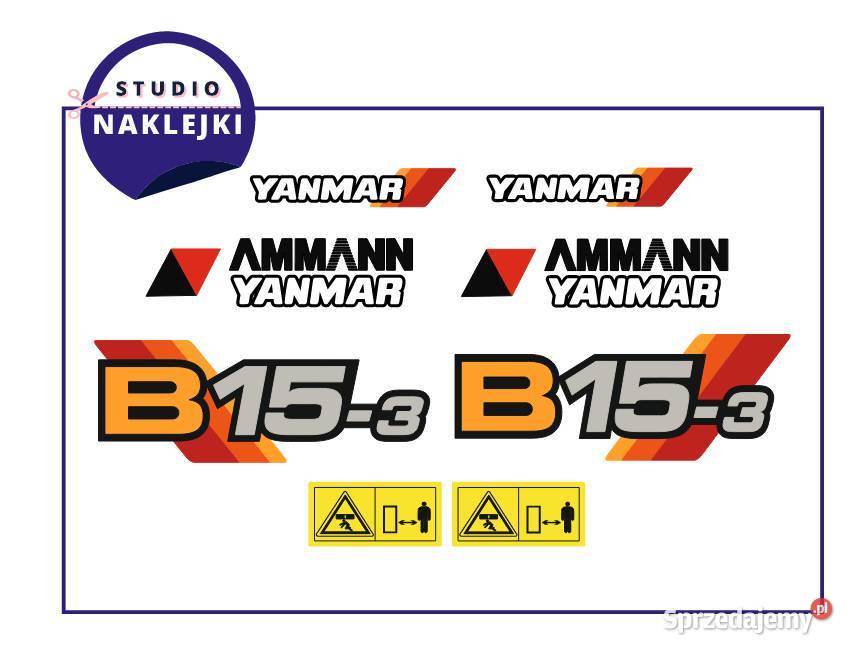 Naklejki Minikoparka Yanmar B153 Komplet Nalepki śląskie