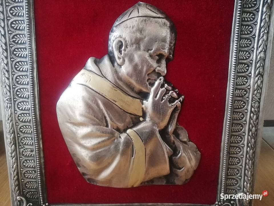 Piękna Ikona Jan Paweł II Malarstwo Łódź