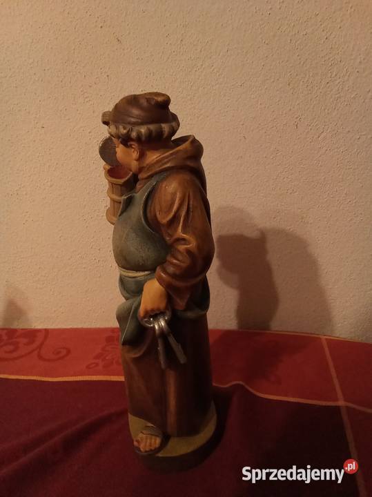 Drewniana rzeźba mnicha z kuflem Sztuka Antyki, Sztuka, Kolekcje Warszawa