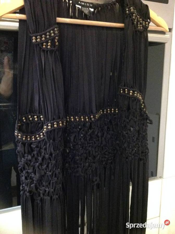 Kamizelka Narzutka z Frędzlami Damska AMISU 3436