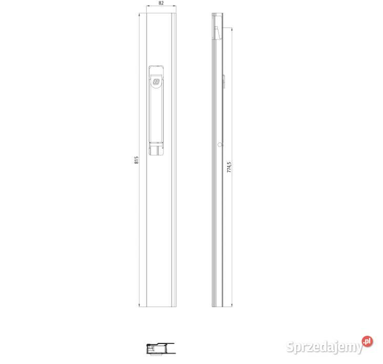 Zamknięcie burtowe H815 mm anoda lewe RAL 9005 Pozostałe